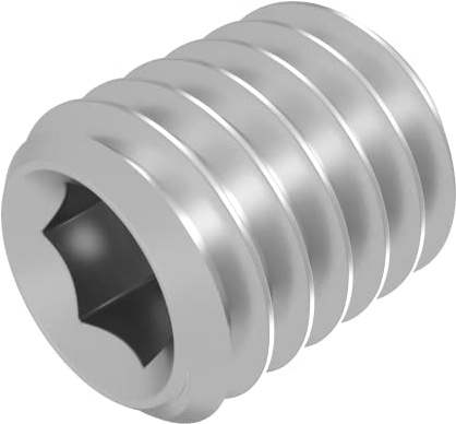 SECCARO Gewindestift mit Ringschneide M6 x 8 mm, Edelstahl V2A VA A2, DIN 916 / ISO 4029, Innensechskant, 20 Stück
