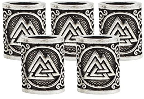 misppro 5 Teile/Set Norse/Wikinger Rune Perlen Charme Antik Silber Bärte, Haare, Schmuck, 1.5x0.8cm