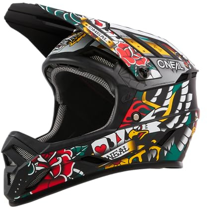 O'NEAL | Mountainbike-Helm | MTB Downhill | Robustes ABS, Ventilationsöffnungen zur Kühlung, ABS Außenschale | Backflip Helmet Inked V.24 | Erwachsene | Multi | Größe S