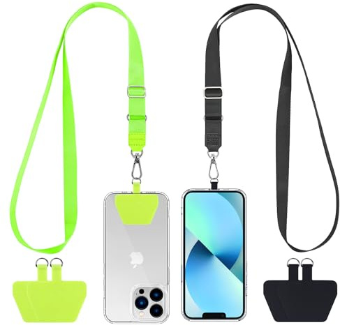 CACOE Phone Lanyard Adjustable Strap with patch Crossbody for Smartphones | 2 Adjustable Neck Strap 2 Tabs,Multifuctional Universal Cell Phone Lanyards, Anti-Theft,Skin-Friendly for Travel Essentials