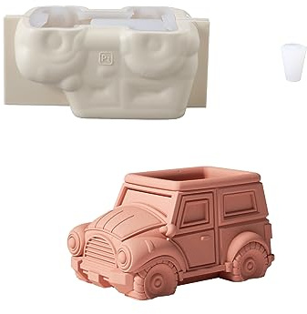 Boowan Nicole Molde de maceta de hormigón para coche, molde de maceta de cemento, molde de silicona para decoración del hogar
