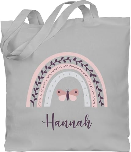 Geschenk mit Namen personalisiert by Shirtracer - Baumwolltasche - Regenbogen mit Name personalisiert I Geschenk Regenbögen