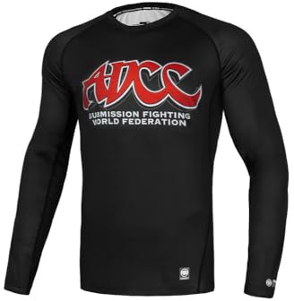 PITBULL Camiseta de manga larga para hombre Rashguard Gym Sport Pit Bull West Coast ADCC, Negro , L