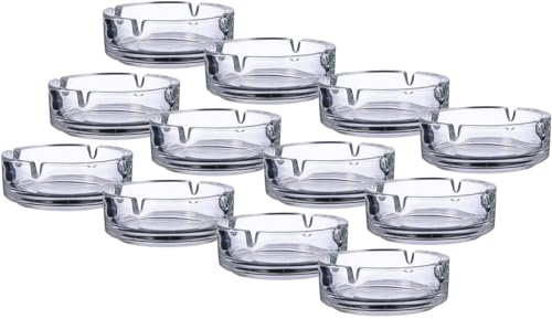 Glas Aschenbecher 10,7cm - 12 Stück - stapelbar Gastro geeignet