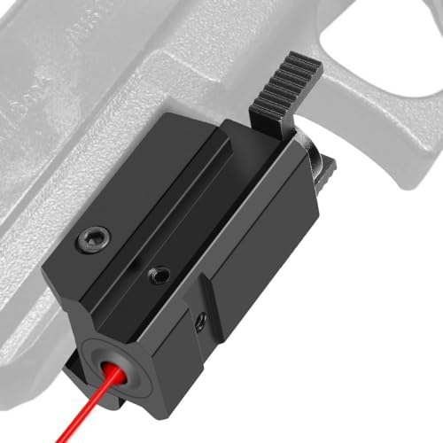 KinZon Mirino Laser Rosso KinZon Alta Precisione - Compatibile con Binari Picatinny/Weaver 20mm | Per Pistole, Carabine & Armi Tattiche | Montaggio Istantaneo | Ideale Tiro Sportivo & Caccia