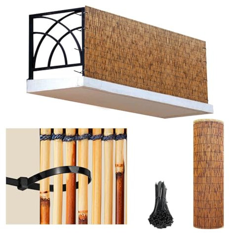 Nanquintilize Bambus-Sichtschutzzaun, Schilfrohr-Zaunrolle, Balkon-Sichtschutz-Wohnung, Terrassen-Sichtschutzwand Freistehend, 60X400Cm, 70X500Cm, 80X900Cm, Verdunkelung, for Den Garten Im Freien