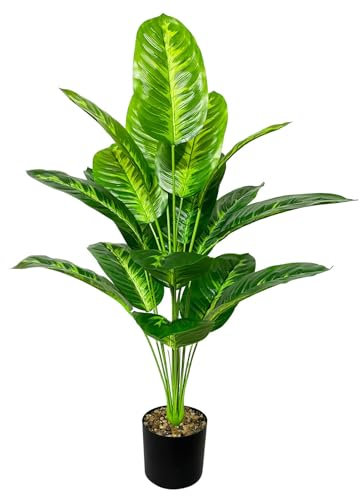 AIVORIUY Piante Finte da Interno con Vaso, Alberi Artificiali Piante Artificiale Grandi Decorazioni Esterno Salotto Balcone Camera da Letto Aesthetic Room Decor Giardino (80cm Tropicale Banana)