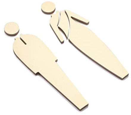 SnamicE WC-Schild, Metall-Figuren-Schilder-Set für Männer und Frauen, Moderne Badezimmer-Türschilder, WC-Beschilderung (schwarz) (schwarz) (Gold 18 x 5,7 cm)
