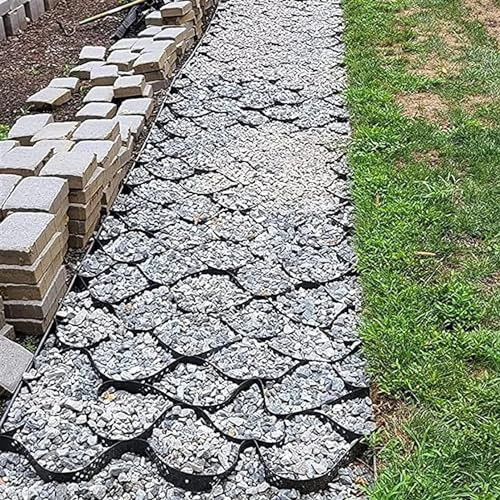 RTOWERM Stabilisateur Gravier Grille de sol Geocell de 2 pouces, grille de gravier de sol HDPE Geogrid, allée de géogrille, système de pavé perméable Grille de stabilisation du sol Pavés perméables Ge
