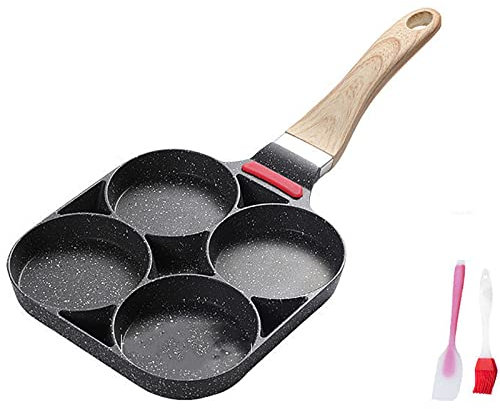 Antihaftbeschichtete Runde Bratpfanne, Antihaftbeschichtete Frühstücks-Pfannkuchenpfanne, Eierbratpfanne, Mehrteilig, Mit 4 Löchern, Anwendbar Auf Elektrische Keramikheizungen, Elektrische Ofenherde
