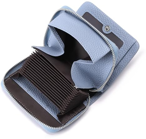 SENDEFN Geldbörse Damen aus Leder, Geldbeutel Damen mit Viele Fächer, Portemonnaie klein, RFID-Schutz Kartenhalter mit Reißverschluss und viele Fächer, Geldbeutel