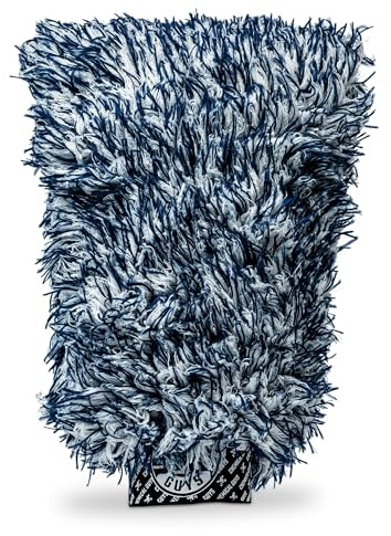 Chemical Guys, The Dually, Dual-Fiber, Wet-Dry Use, Microfiber Wash Mitt, (Car Wash Mitt Great for Car, Truck, SUV, RV, & More) Dark Blue + White, MIC517 | Dual-fiber mitt holds thick suds for washing and flips to a plush side for drying, scratch-free, single mitt