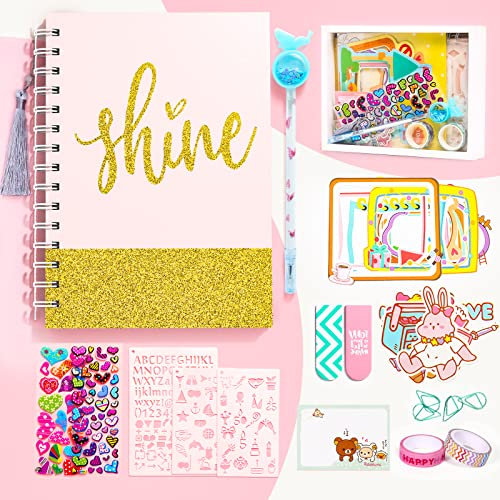 Teen Girls Diary Gift Set, Teenage Gifts for 8 9 10 11 12 13 14 Year Olds Girls, Stationery Set & Scrapbook Kit for Teen Girls, Creative Teenage Girls Trendy Stuff Ages 8-14, Art and Craft Set