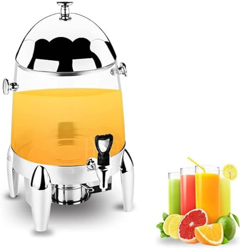 LXWKAI 3 Gallonen kommerzieller Kaffee-Chafer-Urn, Edelstahl-Heißgetränkespender mit Deckel, Zapfhahn und Brennstoffbehälter für Hotels, Buffets und Catering-Events (Farbe: Transparent)