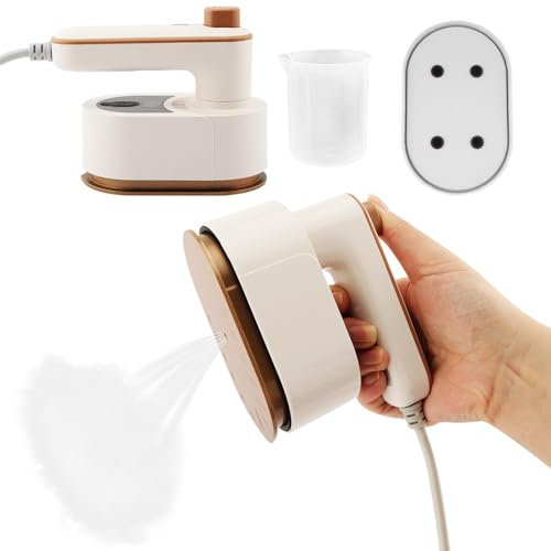 Jiakalamo Fer à repasser de voyage portable pliable, mini fer à repasser de voyage portable, chauffage rapide, repassage à sec et humide Petit fer à repasser léger pour la maison Voyage