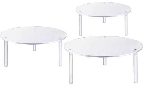 Espositore per torte in acrilico trasparente, supporto per torte trasparente, espositore per cupcake in acrilico, set di 3 rialzi per presentazioni di torte in acrilico, supporto trasparente per