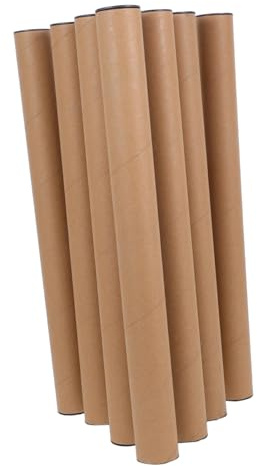 KICHOUSE 10 Tubos De Cartón Kraft De 40 X 4 Cm Para Envíos De Impresiones Artísticas Redondos Con Cierre Seguro Y Almacenamiento.