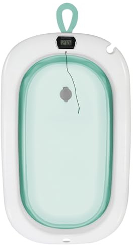 Vasca da bagno per bambini (0-9 anni) con Indicatore di Temperatura – Vasca da bagno pieghevole per la doccia, per neonati, vasca pieghevole per tutta la famiglia-80 * 50 * 23 cm-verde