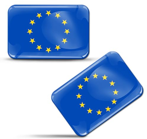 Biomar Labs Europäische Union Auto Flagge Aufkleber 3D Doming 2er Set F 244
