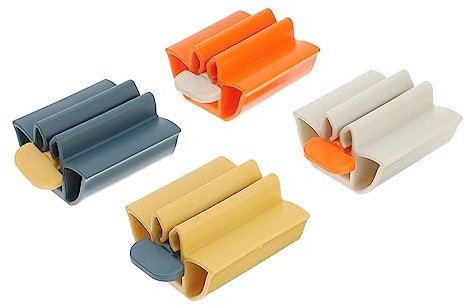 LRXIYODE 4pcs Toothpaste Dispenser Squeezer Set Manual Tube Roller Practical Toothpaste Dispenser for Bathroom Accessories Tube Squeezer for Home Use