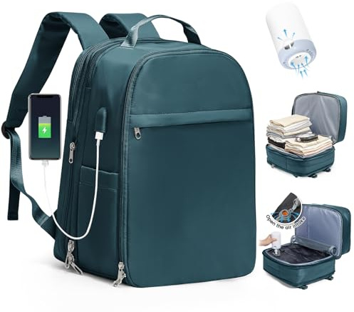 SZLX Mochila De Vacío Equipaje De Mano Mujeres, Mochila Airbag Con Sistema De Vacío Para Viajes, Ryanair Mochila De Viaje Tamaño Cabina Con Bomba Impermeable Maleta De Vacío Para Hombres