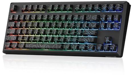 Redragon K737 Pro Clavier sans Fil CNC 87 Touches Aluminium PBT | Clavier sans fil 87 touches aluminium CNC LED orientee sud amortissement bruit 5 couches touches contour PBT
