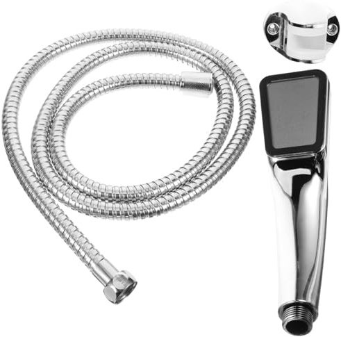 AUTSUPPL Square Shower Head Set with 300-hole Pressurized Sprinkler, 1.5m Hose and Wall Mount, Multi-Function Bathroom Handheld Shower Head for High Pressure Water Saving