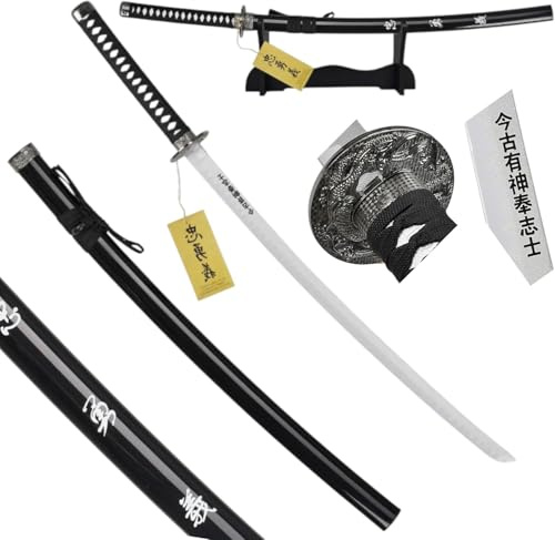 57 SPECIAL REPLICAS Katana Sword, Decorative Bamboo Katana Inspired by The Last Samurai, Includes Display Sword Stand, Authentic Look, Handcrafted Design, Japanese Style Room Accent JT10319