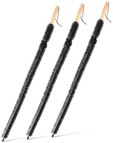 INOOMP 3 Stück Teiliges Heizkörper reinigungsbürsten Flexiblem Langem Holzgriff Multipurpose Staub Fusselentferner Dichte Borsten für Effektive Reinigung von Heizkörpern Waschmaschinen