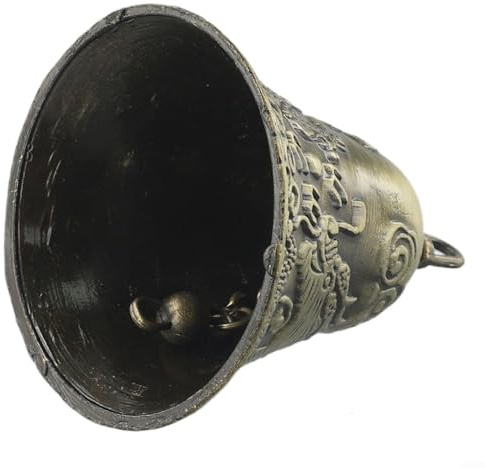 Yuanpgky Campane in ottone a forma di mucca di cavallo al pascolo in stile antico, per il monitoraggio degli animali, in lega di zinco, decorazione per la casa e il giardino, 6 x 6 cm