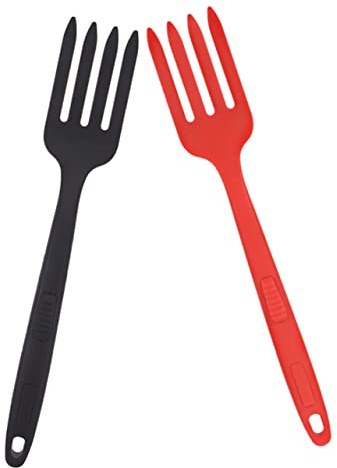 Gatuida 2 pièces Fourchette Silicone Multifonction Ustensile Cuisine Fourchette Spaghetti Ergonomique Antidérapante pour Usage Quotidien Familial et Restaurant