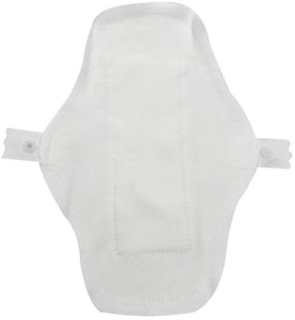 Allayu Weiche, waschbare Stoffbinde aus Baumwolle, extra lang, superabsorbierend, wiederverwendbar, komfortabel, extra dünne Slipeinlage aus Baumwolle für Frauen, unparfümiert, Weiß, 18cm