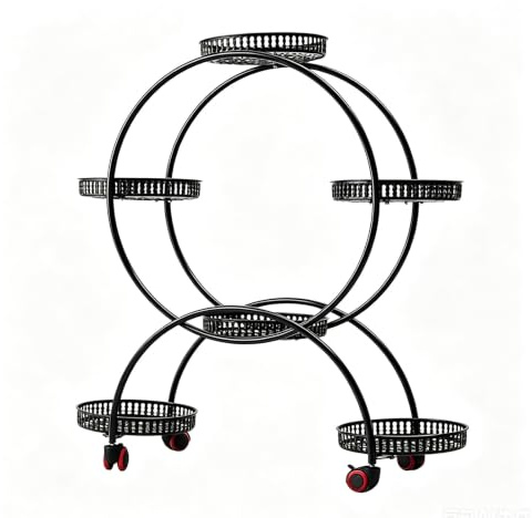 Support à Plantes avec Roues, Étagère Angle Métal Robuste pour 6 Pots | Idéal pour Intérieur, Balcon, Jardin ou Salon. Échelle Verticale, Mobile et Stable, Parfaite pour Optimiser l'Espace