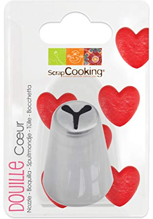 SCRAP COOKING Spritztülle, Edelstahl, Herz, 2,4 x 3,5 x 3,8 cm