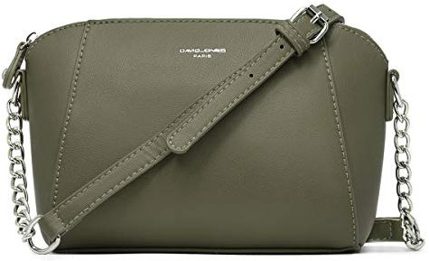 David Jones - Damen Kleine Umhängetasche - Frauen Handtasche Klein PU Leder - Schultertasche Crossbody Bag - Kette Tasche - Abendtasche Clutch Pochette Party Handy Alltag Mode Elegante - Khaki Grün