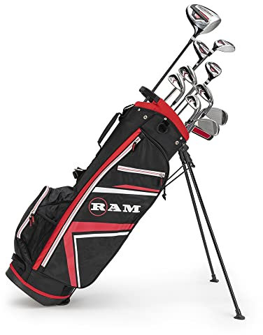 Ram Golf Accubar 16pc Golf Clubs Set - Graphite Shafted Woods, Steel Shafted Irons - Mens Left Hand