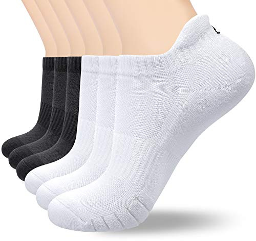 coskefy Sports Ankle Socks Thick Cushion Cotton Low Cut Running Athletic Socks for Men Women (6 Pairs)