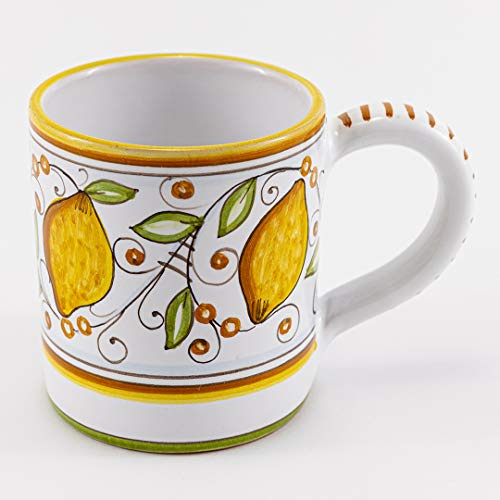thatsArte.com,Italienische Keramiktasse Zitronen – Handgemachte Töpferei Kaffeetasse, Zitronenkaffeetasse, Keramik, handbemalte Zitronen, bemalte Tasse, Kaffeebecher, Tassen, Deruta-Keramik