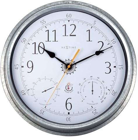 NeXtime 2790 Retro Uhr Aluminium grau