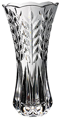 Okrossbar glasvas elegant bladform klar vas-modern stil, sovrum, vardagsrum, kontor, bröllopscentrum dekoration (transparent, 30 x 14,8 cm)