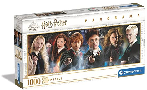 Clementoni 39639 Panorama Harry Potter – Puzzle 1000 Teile ab 9 Jahren, Erwachsenenpuzzle mit Panoramabild, Geschicklichkeitsspiel für die ganze Familie, ideal als Wandbild