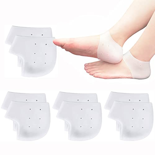 UBRAVE Fersenpolster, 4 Paar Gel Fersenschutz, Geeignet für Fersenschmerzlinderung, Trockene Rissige Ferse, für Herren und Damen