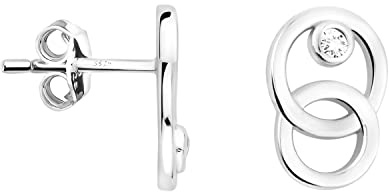 SOFIA MILANI - Boucles d'Oreilles pour Femme en Argent 925 - avec Pierre de Zircon - Clou d'Oreille en Forme de Cercle - E1941