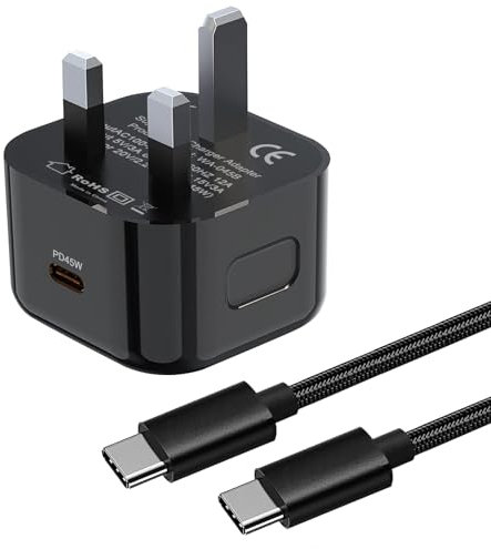 45W USB C Plug Super Fast Charging Charger and Cable for Samsung Galaxy S25 Ultra/S24/S24 Plus/S23 Ultra/S22+/S24 Ultra/S21/S20/S24 FE,A55 5G A16 A56 A36 A25 A53 A33 A54/Z Filp/Z Fold 4 5 6 7 Adapter