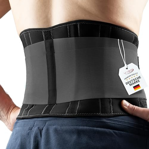 VIGO SPORTS Rückenbandage waschmaschinenfest - Anti-Schweiß Nierengurt für effektive Stabilisierung des Rückens - Rückenstützgürtel für Herren & Damen - wärmender Nierengurt (Schwarz, S)