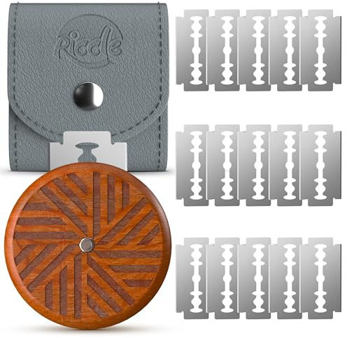 RICCLE Bread Lame Slashing Tool, Dough Scoring Knife with 15 Razor Blades (Brown)