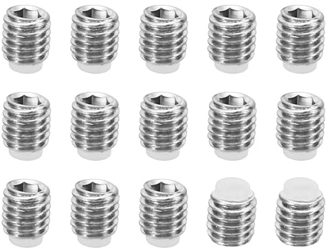 PATIKIL M5x5mm Nylon Spitze Grubenschraube 15 Pack Metrische Sechskant Buchse Kopf Kugelkopf Rutschfest Set Schrauben Innere Sechskant Antrieb Hardware 304 Edelstahl