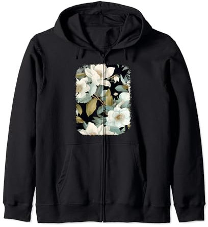 Hellebore Flower Bouquet Plant Lover Floral Pattern Design Sweat à Capuche