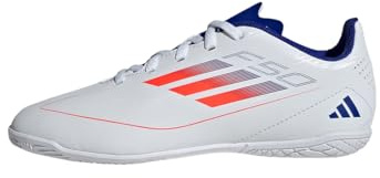 adidas Unisex niños F50 CLUB Football boots Indoor, Cloud White / Solar Red / Lucid Blue, 28 EU
