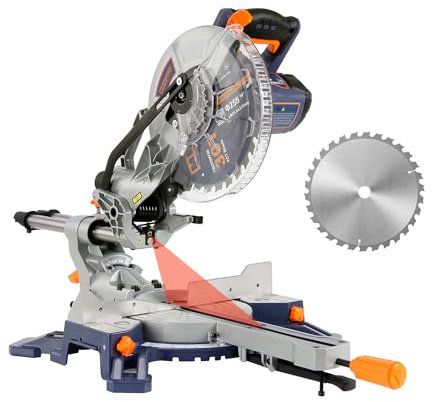 Troncatrice Radiale MAXPRO (Potenza 2000W, 5000RPM, Lama Ø254 mm, Larghezza e Altezza di Taglio 70x305 mm, Base in Alluminio con Laser)